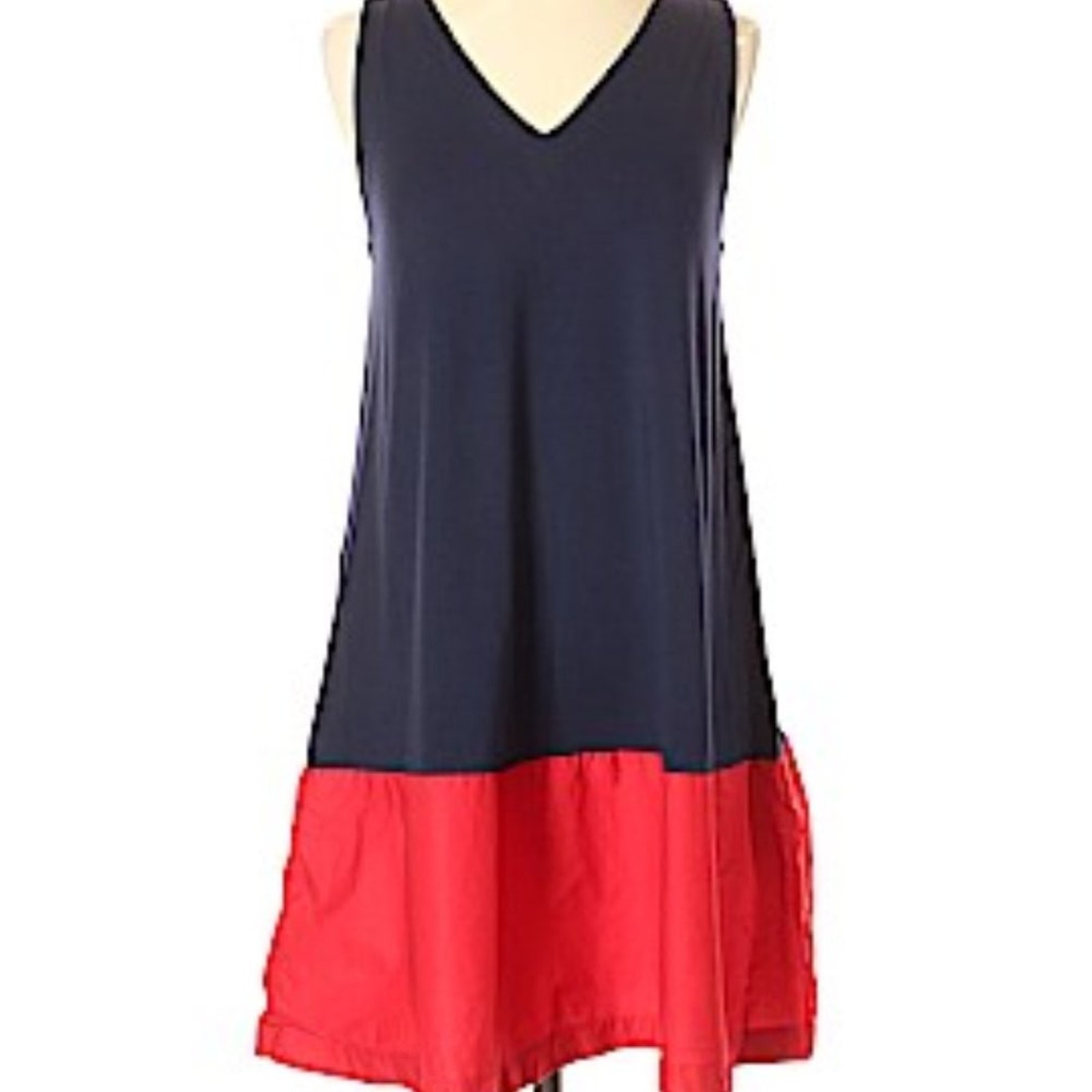 Loft Colorblock Navy With Red Pullover Dress Xs
